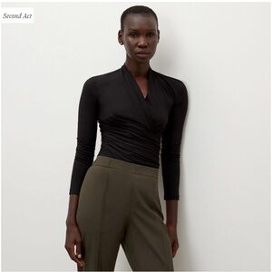 MM Lafleur Black Fey Wrap Blouse NWT